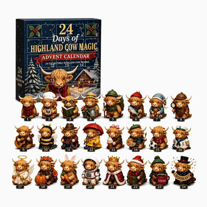 🎁Last Day 50% OFF✨24-Day Highland Cow Christmas Advent Calendar